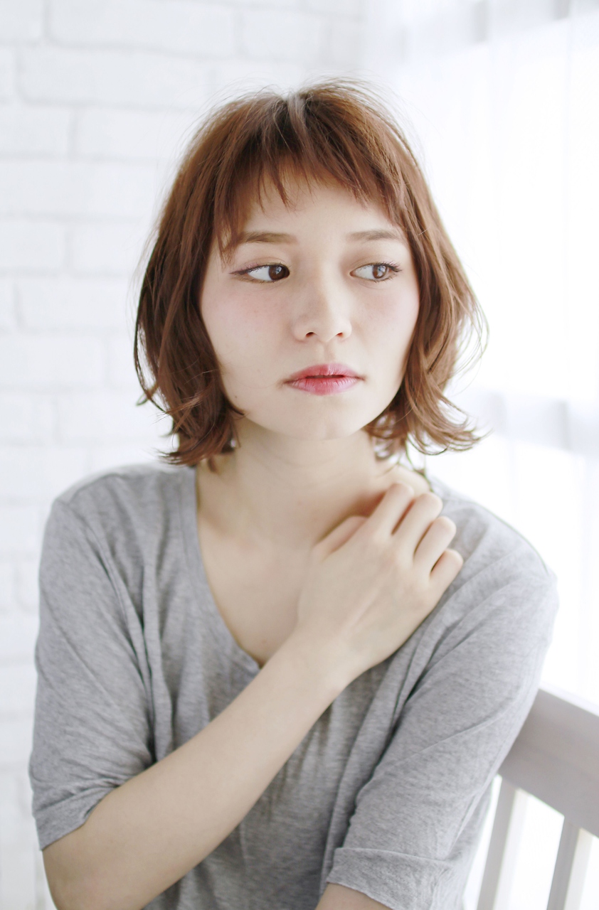 【Loamio】ショートバングの外ハネニュアンスボブ【仙台美容室】